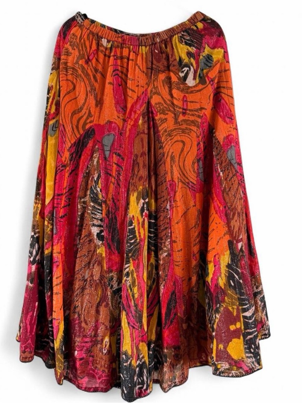 Soft Surroundings Bohemian Abstract Colorful Maxi Skirt-Size S